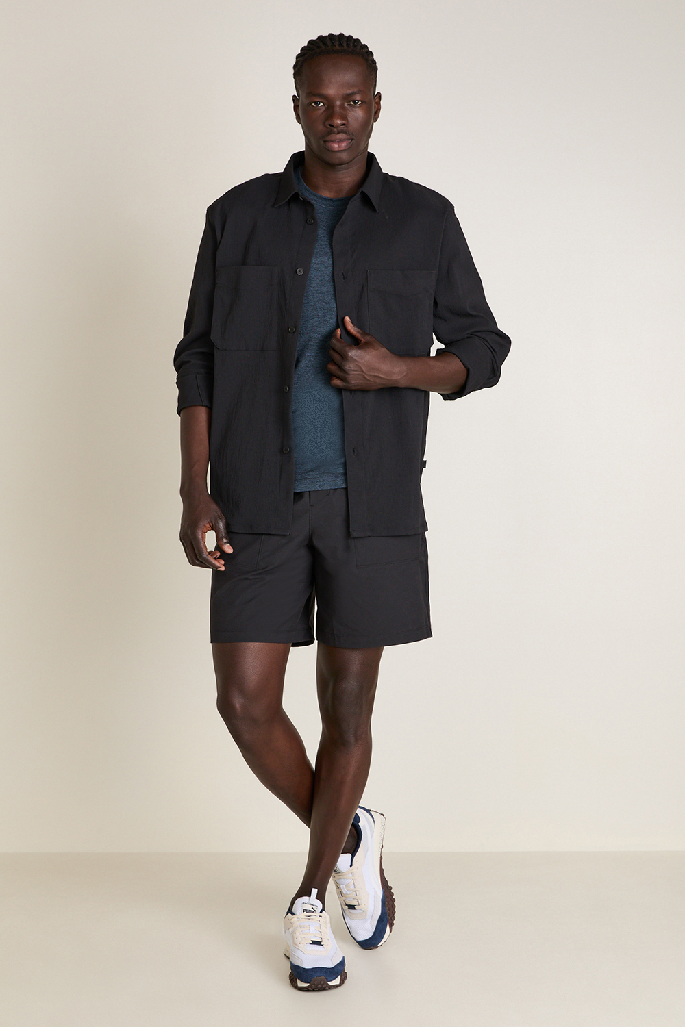 Relaxed-Fit Long Sleeve Button-Up
